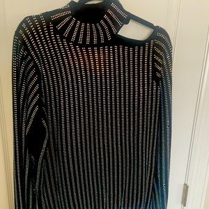 Gorgeous black sweater with rhinestones